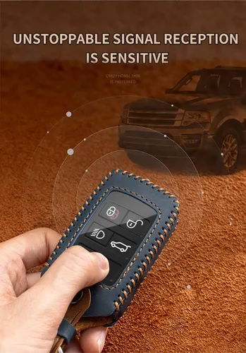 Vista 4 de SANRILY Funda para llave para Land Rover 2021 2020 sin llave, Negro