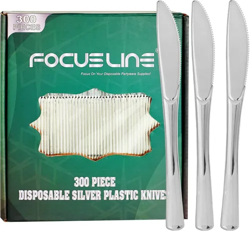 Vista 11 de FOCUSLINE Paquete de 300 tenedores desechables de plástico dorado, tenedores de plástico sólido y duradero, cubiertos desechables resistentes