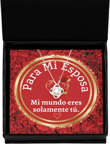 Vista 11 de Cadena para esposa con mensaje personalizado, regalo de aniversario de boda o Navidad
