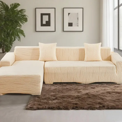 Vista 9 de MIFXIN Funda para sofá seccional, 2 piezas, elástica y elástica de 3 asientos en forma de L, protector de muebles con 4 fundas de almohada para sala