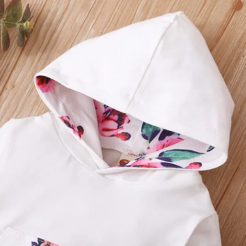 Vista 3 de Conjunto de dos piezas para niña, paquete de 3 unidades, sudadera con capucha y pantalones, ropa de invierno para niñas