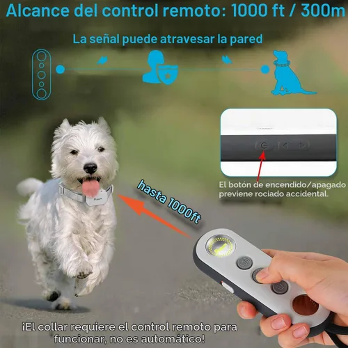 Vista 5 de Collar de entrenamiento para perros de citronela con control remoto. No puede funcionar automáticamente, 3 modos y 3 niveles de pulverización