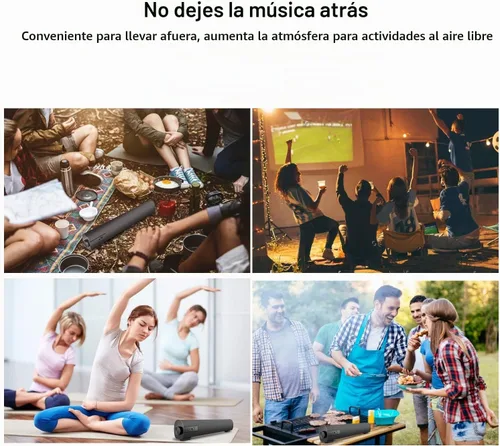 Vista 3 de Barra de Sonido Portátil para TV/PC, Altavoz Bluetooth 5.0 con Cable e Inalámbrico para Interiores y Exteriores con Control Remoto y Cable Coaxial