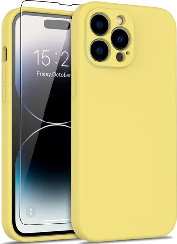 Vista 49 de DEENAKIN Funda compatible con iPhone 14 Plus con protector de pantalla, funda mejorada para cámara, goma de gel de silicona suave probada contra