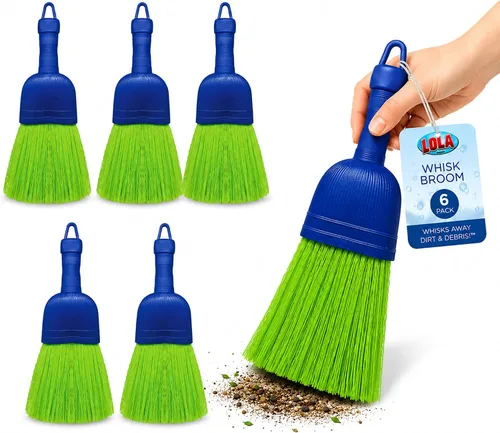 Vista 12 de LOLA Escoba de batir resistente, cepillo de mano, cerdas duraderas, barre la suciedad y los desechos, compacta, agujero para colgar para fácil