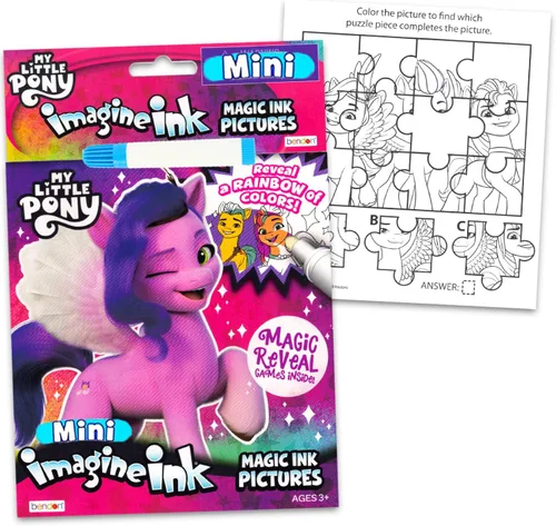 Vista 2 de My Little Pony Imagine - Juego de 3 libros para colorear de tinta sin desorden MLP para niños, recuerdos y actividades de fiesta de My Little Pony