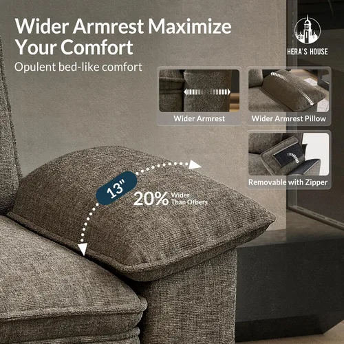 Vista 4 de HERA'S HOUSE Sofá Seccional Modular de 88", Sofás Loveseat para Sala de Estar, Cómodo Sofá Nube de 2 Asientos con Asiento Profundo con Almohada