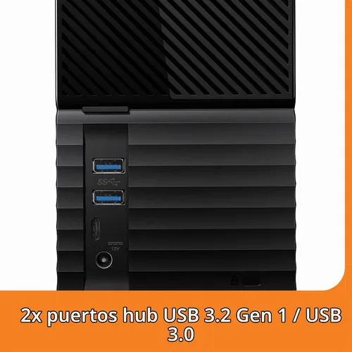 Vista 5 de WD My Book Duo Desktop RAID Disco duro externo HDD de 28 TB, USB 3.1, con protección por contraseña y software de copia de seguridad automática