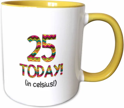 Vista 11 de 3dRose 25 Hoy... en celsius - Divertido 77 cumpleaños. 25C es 77 in fahFahrenheit - Tazas (mug_184955_4)