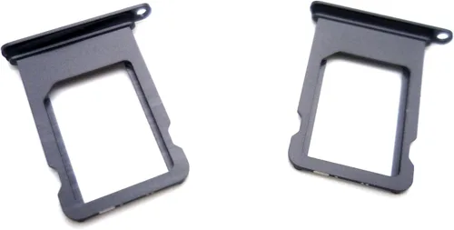 Vista 4 de 2 ranuras de repuesto para bandeja de tarjeta SIM individuales compatibles con iPhone SE (2020) (negro)