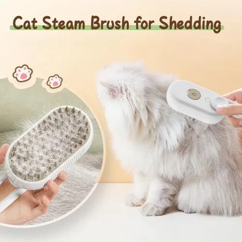 Vista 6 de Defur - Peine para gatos y perros, cepillo de vapor 3 en 1 para gatos y gatos, cepillo de vapor para quitar y arreglar, cepillo 3 en 1 para Caqui