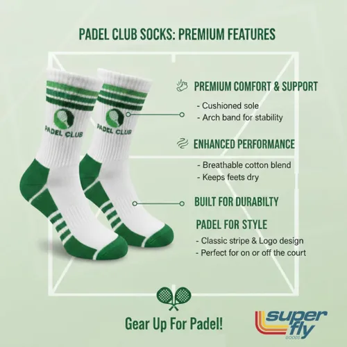 Vista 4 de Calcetines de rendimiento Super Fly Goods para hombres y mujeres, calcetines atléticos novedosos unisex para deportes, golf, tenis, pickleball, yoga