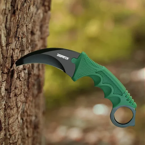 Vista 8 de Dispatch Karambit - Cuchillo táctico de hoja fija para acampar, cuchillo de caza al aire libre, cuchillos de tienda con funda y cable, adecuado