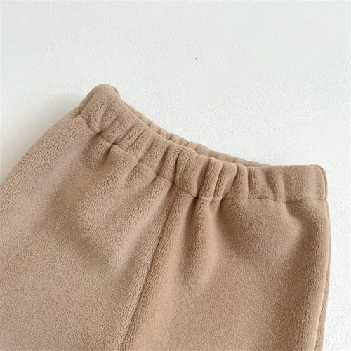 Vista 4 de Pantalones deportivos de manga larga cálidos para bebés, niños y niñas, para otoño, para invierno, cálidos, suaves y acogedores, ropa de juego