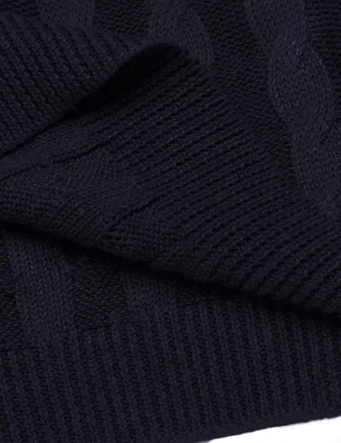 Vista 7 de COOFANDY Suéter de punto trenzado con cuello de chal para hombre, ajuste delgado, informal, con botones