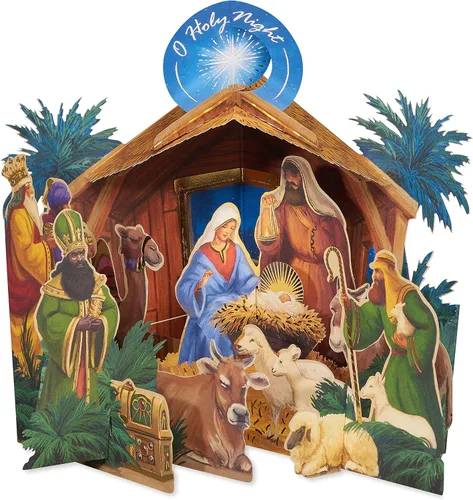 Vista 9 de Tarjeta desplegable navideña religiosa de American Greetings (Milagro de Navidad)