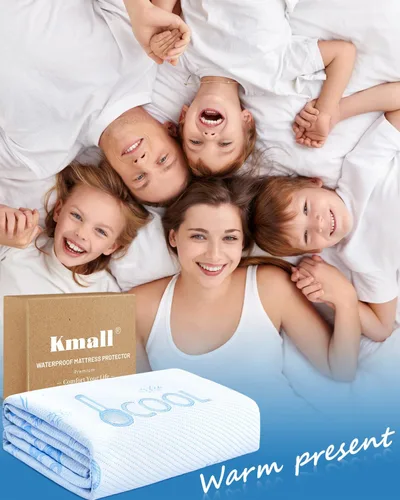 Vista 8 de Kmall Protector de Colchón Refrescante Premium Tamaño King - 100% Impermeable y Transpirable Tela de Aire 3D Fresca Cubierta de Colchón de Cama