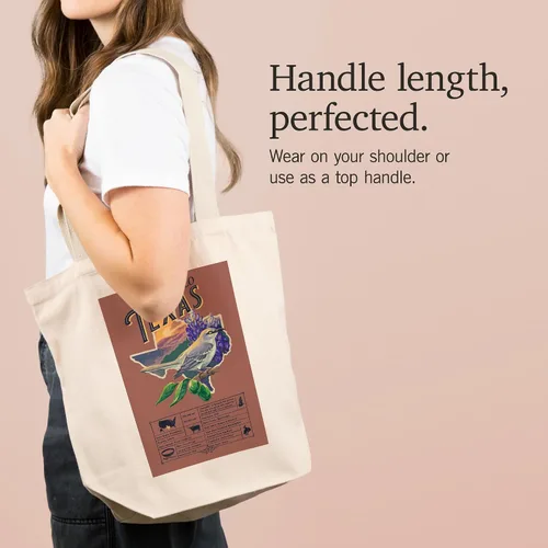 Vista 2 de Lantern Press Amarillo, Texas, Facts About, State Series (100% Cotton Canvas Reusable Tote Bag)