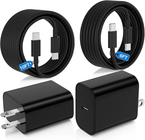 Vista 17 de Paquete de 2 bloques de cargador USB C de 100 W, adaptador de pared de Negro