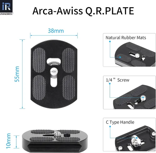 Vista 7 de Cabeza de bola de trípode de perfil bajo, cabeza de bola INNOREL panorámica de metal CNC de 360 ° con placa de liberación rápida universal Arca