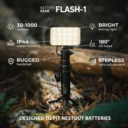 Vista 5 de ELECOM NESTOUT - Banco de energía para exteriores de 10000 mAh + panel solar de 4 paneles + 1 panel de luz flash LED Flash-1 de 1000 lúmenes