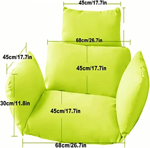 Vista 6 de HUHJYUGE Cojín para silla de columpio, cojín suave para silla colgante de patio con reposacabezas, lavable para colgar huevos colgantes, cojín