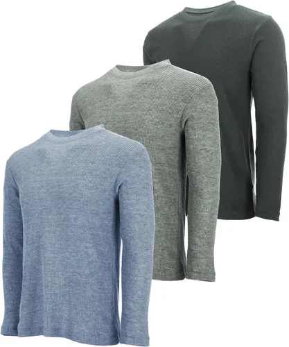 Vista 25 de DARESAY Paquete de 3: camiseta térmica de manga larga para hombre, camisetas de manga larga Henley & Crew para hombre, camisetas de manga larga