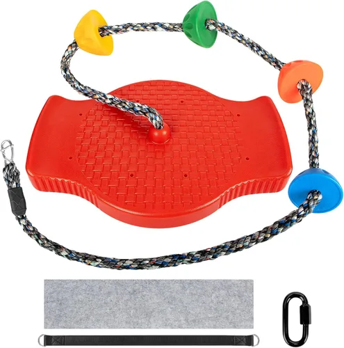 Vista 8 de Juego de columpios de árbol antideslizante de alta resistencia con cuerda ajustable y mosquetones para patio trasero y jardín, accesorios para patio