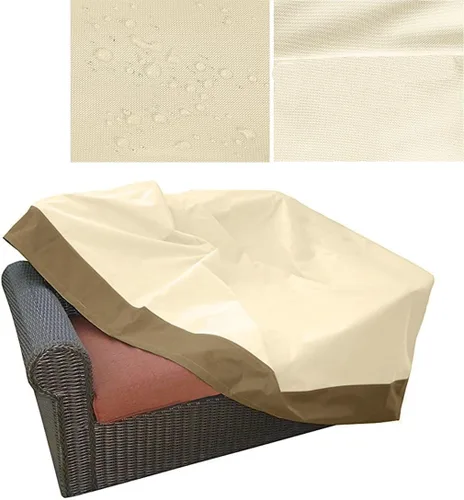Vista 4 de Rutile Funda para Sofá de Patio de Servicio Pesado, 100% Impermeable, Funda para Sofá Lounge Profundo de 2 Plazas para Exteriores, Fundas