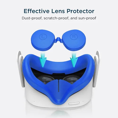 Vista 3 de KIWI design Almohadilla de silicona con protector de lente accesorios de repuesto compatibles con Quest 2