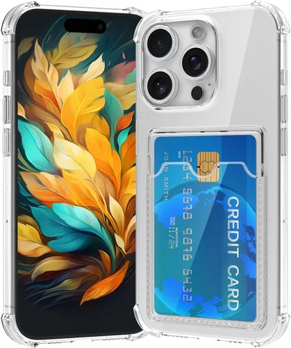 Vista 11 de Funda compatible con iPhone 13 con tarjetero, funda tipo cartera, transparente, delgada, suave, protectora a prueba de golpes, antiarañazos, funda