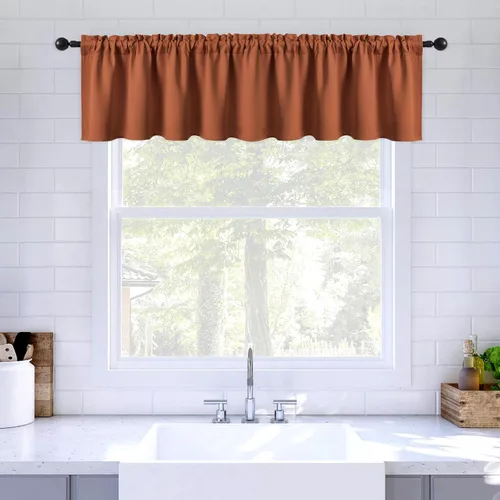 Vista 17 de MIULEE Cenefa opaca con bolsillo para cortinero, con aislamiento térmico, cortina corta para ventana pequeña y dormitorio, 42 x 18 pulgadas, 1 Beige