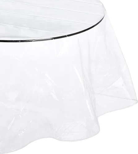 Vista 2 de American Linen Mantel de plástico impermeable de 54 x 54 pulgadas, protector de escritorio de PVC transparente para mesa de café, mesa de comedor