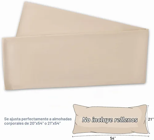 Vista 3 de Leeden - Funda de almohada corporal 100% algodón, 800 hilos, 21x54, funda de almohada corporal suave y transpirable larga para adultos y mujeres