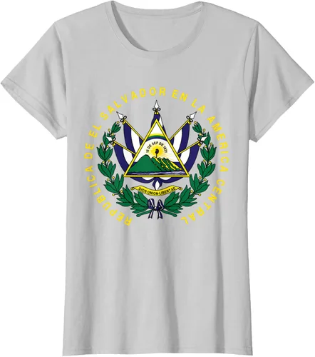 Vista 19 de amdesco Salvador Camisa, salvadoran Escudo de armas playera, mujer L, Blanco