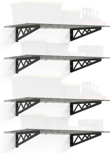 Vista 11 de Estante de pared SafeRacks, para garaje, 2 unidades, 45.72 x 121.92 cm, con ganchos para bicicleta