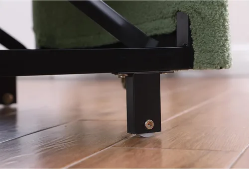 Vista 8 de Silla Cama Retractable para Espacios Pequeños, Sofá Cama Individual de Tela de Oso de Peluche con Respaldo Ajustable