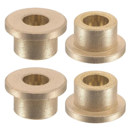 Vista 11 de uxcell Flange Sleeve Bearings 4mm Bore 8mm OD 4mm Length 12mm Flange Dia 2mm Flange Thickness Sintered Bronze Self-Lubricating Bushing 4pcs