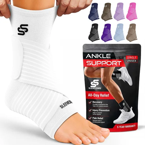 Vista 20 de Tobillera Sleeve Stars para mujeres y hombres, tobillera para esguince de tobillo, manga de compresión para alivio de la fascitis plantar, soporte