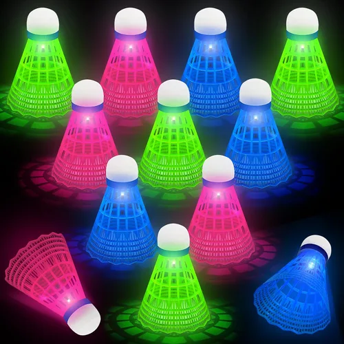 Vista 10 de Hysagtek 12 piezas de bádminton volante de bádminton Birdie, deportes interiores y exteriores, entrenamiento de pelota de ejercicio, gimnasio, juego