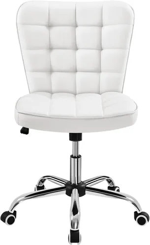 Vista 11 de Yaheetech Silla de Escritorio de Oficina Moderna Acolchada sin Brazos de Computadora Tapizada en Cuero Sintético con Altura de Asiento Ajustable