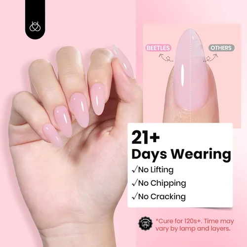 Vista 50 de Beetles Kit de Gel Duro para Uñas Clásico Neutro 3 Colores 9 en 1 Extensión de Uñas Esculpido de Alta Dureza para Profesionales de Salón Gel