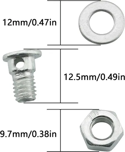 Vista 2 de ZRM&E Regulador de cable de freno, abrazadera de bloqueo de tornillo, tornillo de bloqueo con tuercas y arandelas para bicicleta eléctrica bicicleta