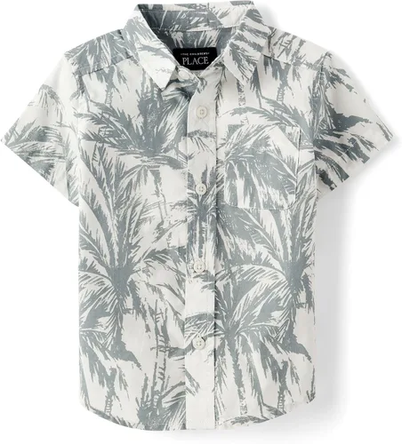 Vista 12 de The Children's Place Baby Boys' and Toddler Poplin Short Sleeve Button Down Shirt (Applemint)