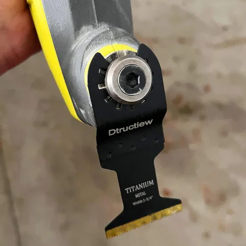 Vista 8 de 6 hojas de sierra oscilantes de titanio para clavos de metal, material duro y plástico de madera, kits de cuchillas multiherramientas compatibles
