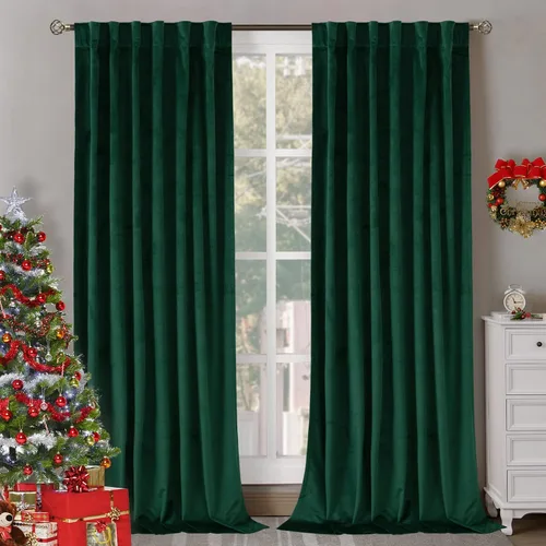 Vista 28 de BGment Cortinas de terciopelo rosa polvoriento, 2 paneles de 84 pulgadas, 2 paneles para sala de estar, aislamiento térmico de lujo, reducen