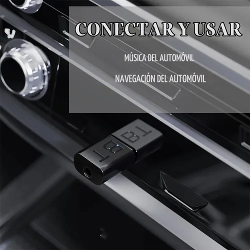 Vista 3 de Kit USB Bluetooth para coche, adaptador de receptor Bluetooth mini 5.4, 2 en 1 para música de coche/audio estéreo,Plug-and-Play,Cable auxiliar