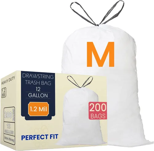 Vista 13 de Code Q - Bolsas de basura resistentes con cordón de 13 a 17 galones, compatibles con Simplehuman Code Q, bolsas de basura de 13-17 galones