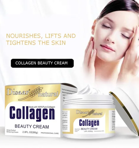 Vista 3 de DISAAR Beauty Crema de colágeno para frente y cuello, líneas de sonrisa, arrugas, manchas faciales, piel seca, músculos débiles para mejorar tu