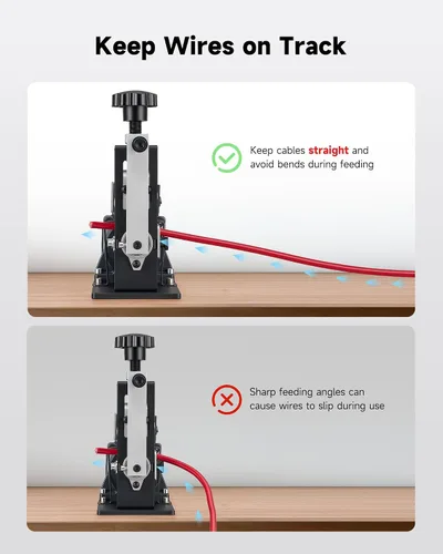 Vista 7 de CREWORKS - Máquina pelacables eléctrica, pelacables eléctrico para cables de cobre de 0.06 a 0.9 pulgadas (0.059-0.866 in) con 3 modos de operación